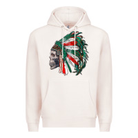 Pale Pink mexican indian headdress with skull Premium Hoodie - RanaPortraitStore