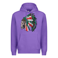 Purple mexican indian headdress with skull Premium Hoodie - RanaPortraitStore