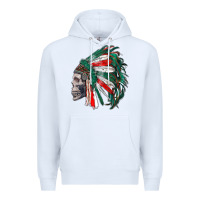 White mexican indian headdress with skull Premium Hoodie - RanaPortraitStore