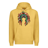 Antique Gold mexican flag indian headdress Premium Hoodie - RanaPortraitStore