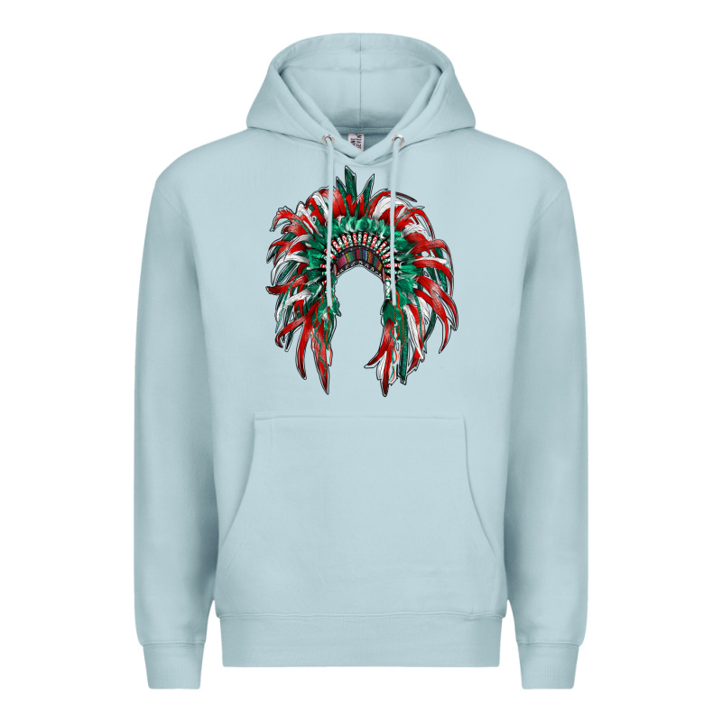Mexican Flag Indian Headdress Premium Hoodie by RanaPortraitStore | Teevron