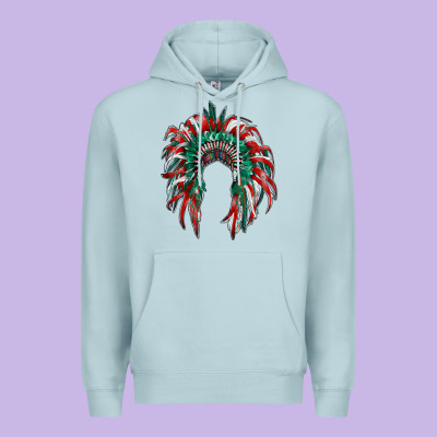 Mexican Flag Indian Headdress Premium Hoodie Designed By Ranaportraitstore