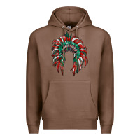 Chestnut mexican flag indian headdress Premium Hoodie - RanaPortraitStore