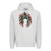 Dove Grey mexican flag indian headdress Premium Hoodie - RanaPortraitStore