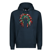 Navy mexican flag indian headdress Premium Hoodie - RanaPortraitStore