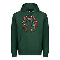 Sports Green mexican flag indian headdress Premium Hoodie - RanaPortraitStore