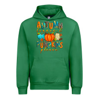 Emerald autumn leaves and pumpkins please Urban Hoodie - Zillion Design Studio