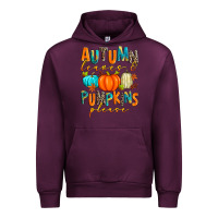 Mauve Wine autumn leaves and pumpkins please Urban Hoodie - Zillion Design Studio