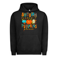 Pigment Black autumn leaves and pumpkins please Urban Hoodie - Zillion Design Studio