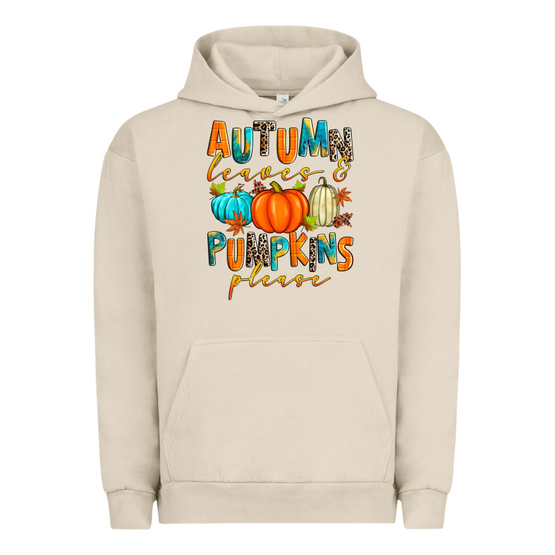 Autumn Leaves And Pumpkins Please Urban Hoodie by Zillion Design Studio | Teevron