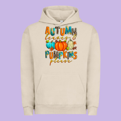 Autumn Leaves And Pumpkins Please Urban Hoodie Designed By Zillion Design Studio