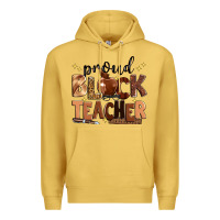 Antique Gold proud black teacher Premium Hoodie - Zillion Design Studio