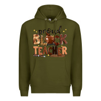 Army Green proud black teacher Premium Hoodie - Zillion Design Studio