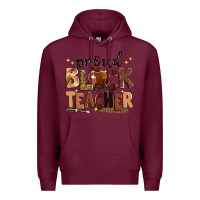 Burgundy proud black teacher Premium Hoodie - Zillion Design Studio