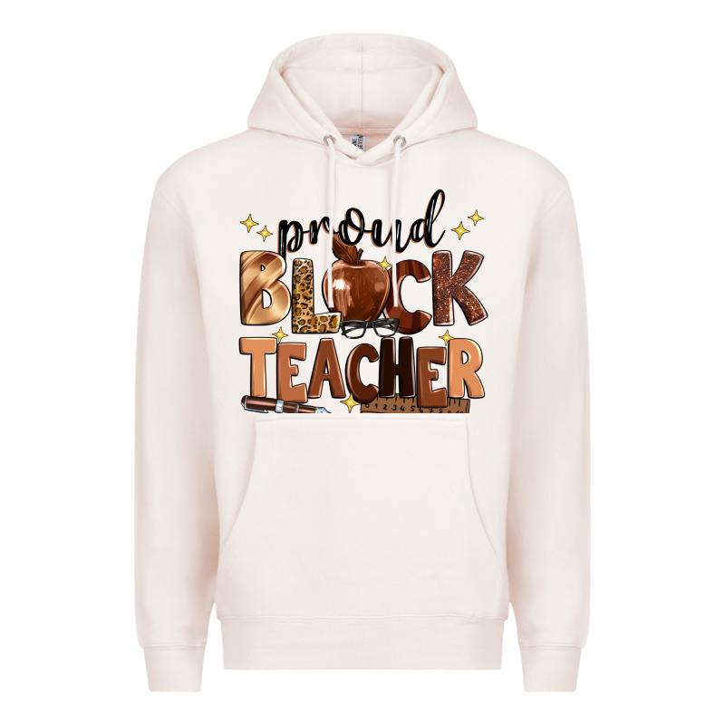 Proud Black Teacher Premium Hoodie by Zillion Design Studio | Teevron