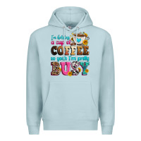 Blue Mist i'm holding a cup of coffee so yeah i'm pretty bus Premium Hoodie - Zillion Design Studio