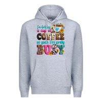 Heather Grey i'm holding a cup of coffee so yeah i'm pretty bus Premium Hoodie - Zillion Design Studio
