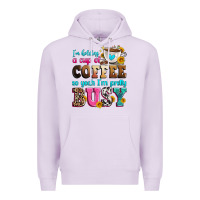 Lilac i'm holding a cup of coffee so yeah i'm pretty bus Premium Hoodie - Zillion Design Studio