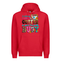 Red i'm holding a cup of coffee so yeah i'm pretty bus Premium Hoodie - Zillion Design Studio