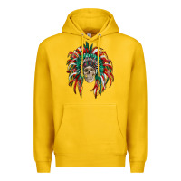 Lemon mexican flag indian headdress with  skull Premium Hoodie - RanaPortraitStore