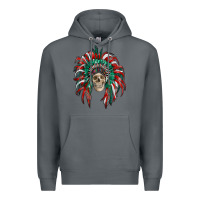 Rock mexican flag indian headdress with  skull Premium Hoodie - RanaPortraitStore