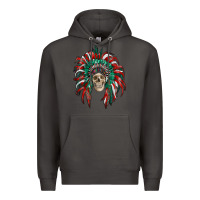 Smoke mexican flag indian headdress with  skull Premium Hoodie - RanaPortraitStore