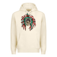 Tofu mexican flag indian headdress with  skull Premium Hoodie - RanaPortraitStore