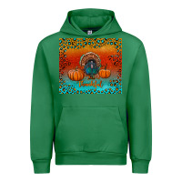 Emerald thankful with turkey and pumpkins Urban Hoodie - RanaPortraitStore