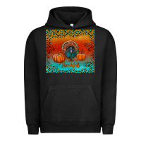 Pigment Black thankful with turkey and pumpkins Urban Hoodie - RanaPortraitStore