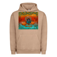Pigment Burro thankful with turkey and pumpkins Urban Hoodie - RanaPortraitStore