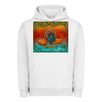 Pigment Lunar Rock thankful with turkey and pumpkins Urban Hoodie - RanaPortraitStore