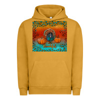 Pigment Peanut Butter thankful with turkey and pumpkins Urban Hoodie - RanaPortraitStore