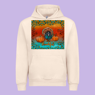 Thankful With Turkey And Pumpkins Urban Hoodie Designed By Ranaportraitstore