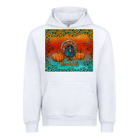 White thankful with turkey and pumpkins Urban Hoodie - RanaPortraitStore