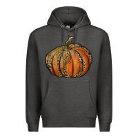 Charcoal Heather leopard pumpkin Premium Hoodie - RanaPortraitStore