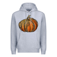 Heather Grey leopard pumpkin Premium Hoodie - RanaPortraitStore
