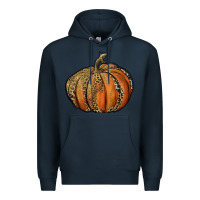 Navy leopard pumpkin Premium Hoodie - RanaPortraitStore