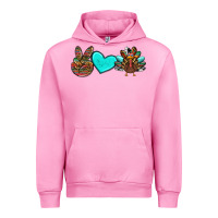 Fuchsia Pink peace love thanksgiving turkey Urban Hoodie - RanaPortraitStore
