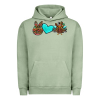 Pigment Oil Green peace love thanksgiving turkey Urban Hoodie - RanaPortraitStore