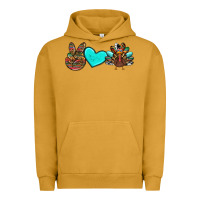 Pigment Peanut Butter peace love thanksgiving turkey Urban Hoodie - RanaPortraitStore