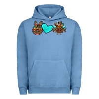 Pigment Pebble Blue peace love thanksgiving turkey Urban Hoodie - RanaPortraitStore