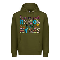 Army Green i see no good reason to act my age Premium Hoodie - Zillion Design Studio