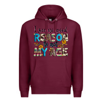 Burgundy i see no good reason to act my age Premium Hoodie - Zillion Design Studio