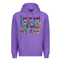 Purple i see no good reason to act my age Premium Hoodie - Zillion Design Studio
