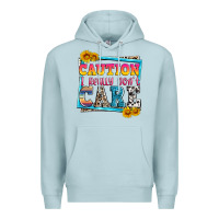 Blue Mist caution i really don't care Premium Hoodie - Zillion Design Studio