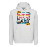 Dove Grey caution i really don't care Premium Hoodie - Zillion Design Studio