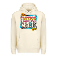 Sandshell caution i really don't care Premium Hoodie - Zillion Design Studio