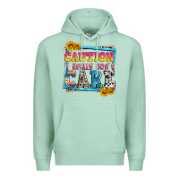Seafoam caution i really don't care Premium Hoodie - Zillion Design Studio
