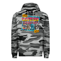 Slate Camo caution i really don't care Premium Hoodie - Zillion Design Studio