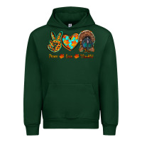 Forest Green peace love thankful Urban Hoodie - RanaPortraitStore